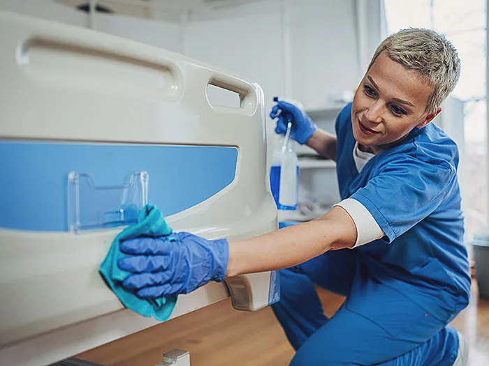 Cleaning services for healthcare, medical settings, and hospitals.